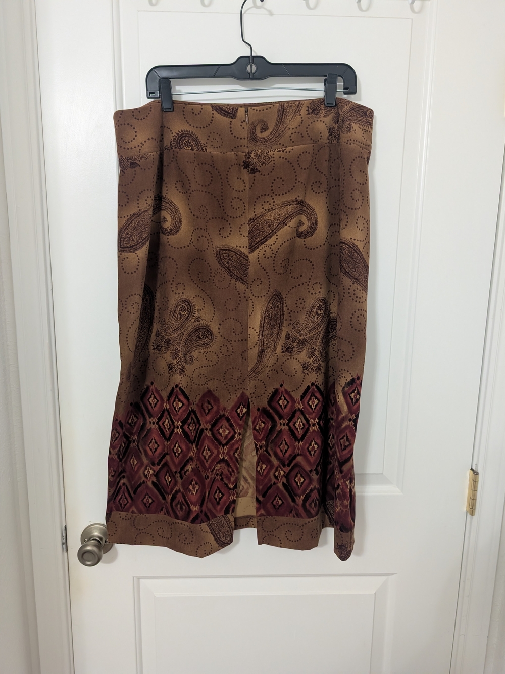 Requirements Plus Size 16 Paisley Boho Maxi Skirt Brown Burgundy Y2K - Picture 4 of 6